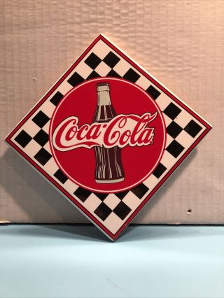 1995 Coca - Cola Cork Backed Trivet Pre - Owned 5 5/8” Square