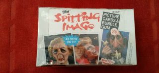 1990 Topps Spitting Image Wax Pack Box Of 36 Packs.  Uk Issue.  Trading Cards,  Gum