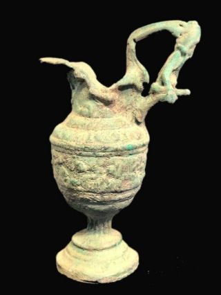 Rare Ancient Roman Bronze Erotic Zoomorphic Drinking Vessel - 200 - 400 Ad (1)
