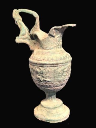 RARE ANCIENT ROMAN BRONZE EROTIC ZOOMORPHIC DRINKING VESSEL - 200 - 400 AD (1) 2