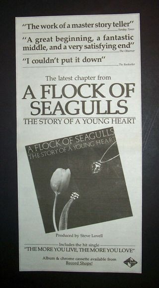 A Flock Of Seagulls The Story Of A Young Heart 1984 Poster Type Ad,  Promo Advert