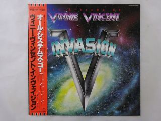 Vinnie Vincent Invasion All Systems Go Chrysalis Rp28 - 5614 Japan Promo Lp Obi