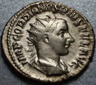 238 - 244 Ad Ancient Rome Silver " Antoninianus " Of Gordian Iii Assassinated At 19