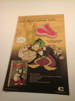 Count Duckula Vegetarian Vampire Duck 2005 Dvd / Tv Promo Print Ad (mini Poster