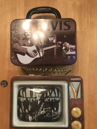 Two Elvis Lunch Boxes With Collectable Pin