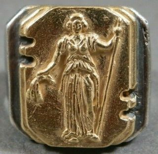 Ancient Greek Roman Gold Silver Ring Demeter Goddess Of Harvest Agriculture
