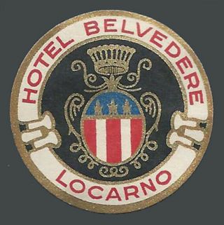 Hotel Belvedere Locarno Switzerland - Small Label / Poster Stamp
