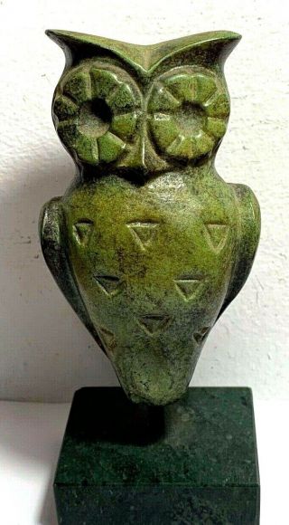 Rare Ancient Greek Athens Attica Owl Figurine Bronze Statue Circa 500bc 115mm