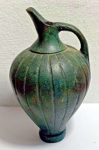 Ancient Greek Bronze Amphora Vessel Richly Decorated Hellenistic 136mm