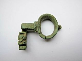 Ancient roman bronze key ring 1st - 4th Century AD 2