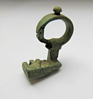 Ancient roman bronze key ring 1st - 4th Century AD 3