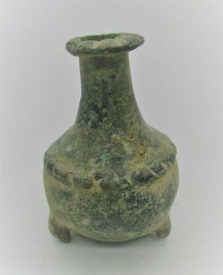 Rare Ancient Near Eastern Bronze Decorated Vessel,  Kohl Applicator?