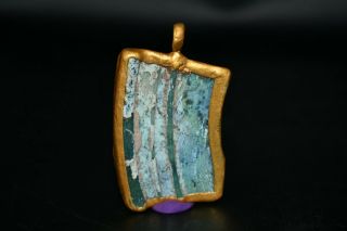 Lovely Ancient Roman Glass Hand Made Glass Pendant From Afghanistan