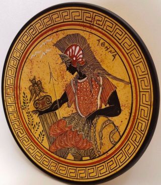 Athena Greek Goddess Rare Ancient Greek Art Pottery Plate