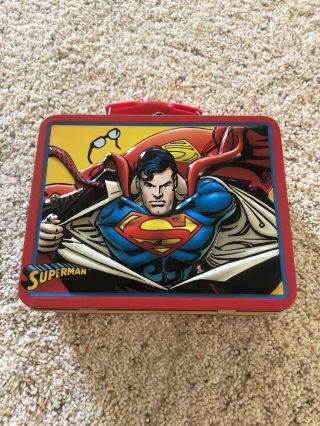 2000 Superman Transformation Embossed Metal Lunchbox Dc Comics The Tin Box Co