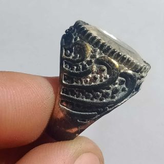 Extremely Ancient Lovely Silver Ring Medieval Decorated With Stone