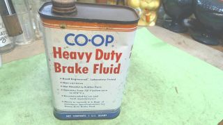 Vintage - - Co - Op _ Heavy Duty - Brake Fluid - In 1 Quart Tin Can