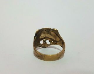 Rare Ancient Bronze Roman Ring Symbol The Lion Artifact Bronze Ring Authentic 3