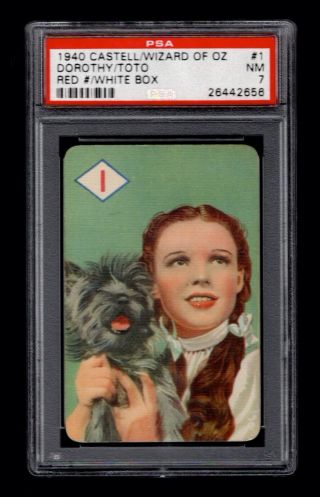 Psa 7 The Wizard Of Oz 1940 Castell Card 1 (red Number White Box) Judy Garland