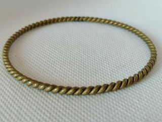 Rare Extremely Ancient Viking Bracelet Bronze Twisted Artifact Authentic