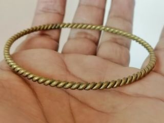 Rare Extremely Ancient Viking Bracelet Bronze Twisted Artifact Authentic 2