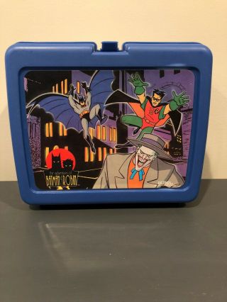 Vintage The Adventures Of Batman And Robin Thermos Lunchbox 1995,  Great