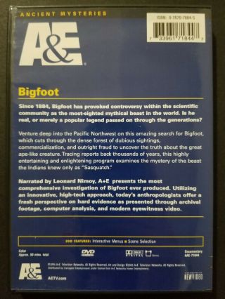 A&E: Ancient Mysteries - Bigfoot (DVD - R,  2005) Documentary Leonard Nimoy OOP 2