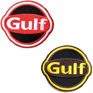 Patch Iron On For Gulf Oil Gasoline Service Pump Garage T Shirt Sign Badge Logo
