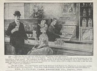 1890 Ad (l20) National Cash Register Co.  Dayton,  Ohio.  For Soda Fountain Use
