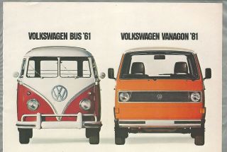 1981 VOLKSWAGEN VAN advertisement,  1961 VW bus & 1981 VW Vanagon print ad 2