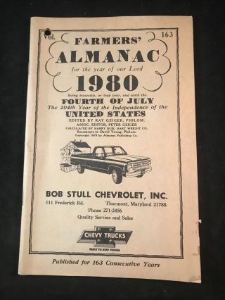 1980 Farmers Almanac Distributed By Badcock Furniture Vol 163
