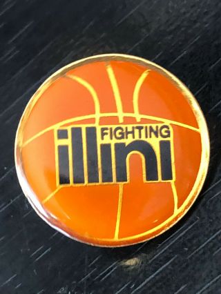 Vintage Collectible Fighting Illini Colorful Metal Pin Back Lapel Pin Hat Pin
