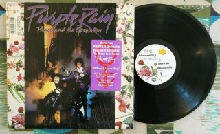 Prince And The Revolution Lp Purple Rain 1984 Poster In Shrink Hype Sticker M/m -
