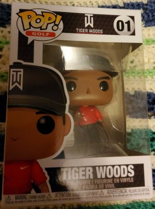 Funko Pop Tiger Woods 01 Pga Red Shirt With Putter.  Not.