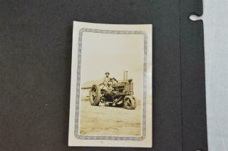 Vintage Photo Farmer Driving John Deere Farm Tractor 970041