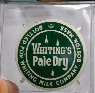 Whiting’s Pale Dry (ginger Ale) Soda Bottle Cap Proof