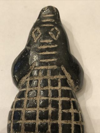 Ancient China Hand Carved Black Jade Stone Alligator/Crocodile Pendant/Figurine 3