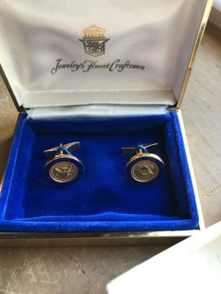 Solid 14k Extremely Rare Vintage President Nixon Presidential Seal Cufflinks