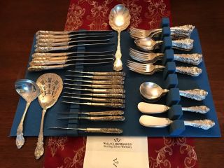 Vintage Solid Sterling Silver Sir Christopher By Wallace Service For Eight Plus
