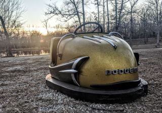 Vintage Antique Dodgem Bumper Car Golden Bronze Fire Flake