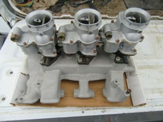 Vintage Offenhauser Intake Manifold And Carbs Ford Y Block 272,  292 & 312