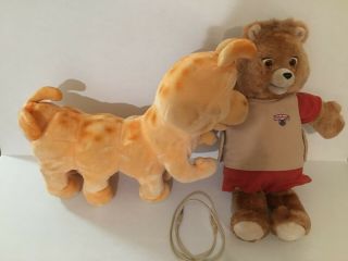 1985 WOW RESTORED TEDDY RUXPIN & GRUBBY W/CORD 40 BOOKS,  TAPES & 10 OUTFITS 4