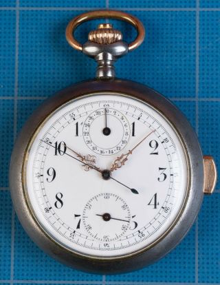 Antique Swiss Montin? Minute Repeater With Chronograph Pocket Watch For Repair