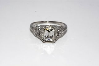 $14,  000 1.  27ct Gia Certified Antique Art Deco Tycoon Cut Platinum Diamond Ring