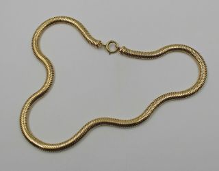 Vintage 14k Yellow Gold Snake Chain Choker Necklace 15”
