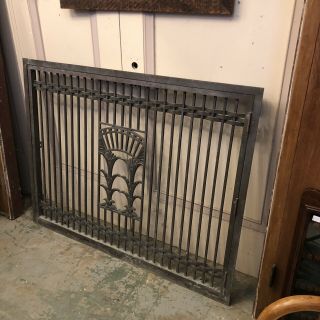 Vintage Architectural Art Deco Solid Bronze Bank Building Hinged Heater Grate 2