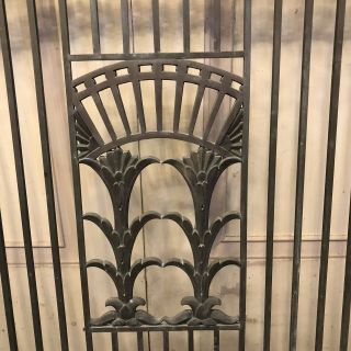 Vintage Architectural Art Deco Solid Bronze Bank Building Hinged Heater Grate 3
