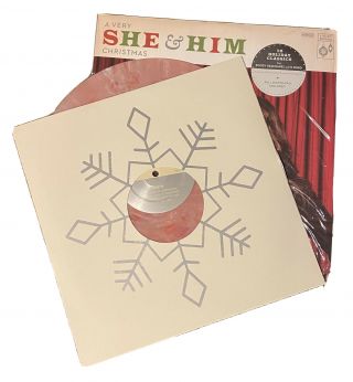 ‎a Very She & And Him Christmas Exclusive Rare Candy Cane Color Vinyl Lp X/500