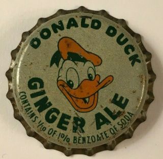 Donald Duck Ginger Ale Soda Bottle Cap; Walt Disney; Chattanooga,  Tn Cork