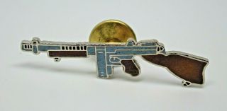 Thompson Submachine Gun Tommy Gun Vintage Enamel Lapel Pin